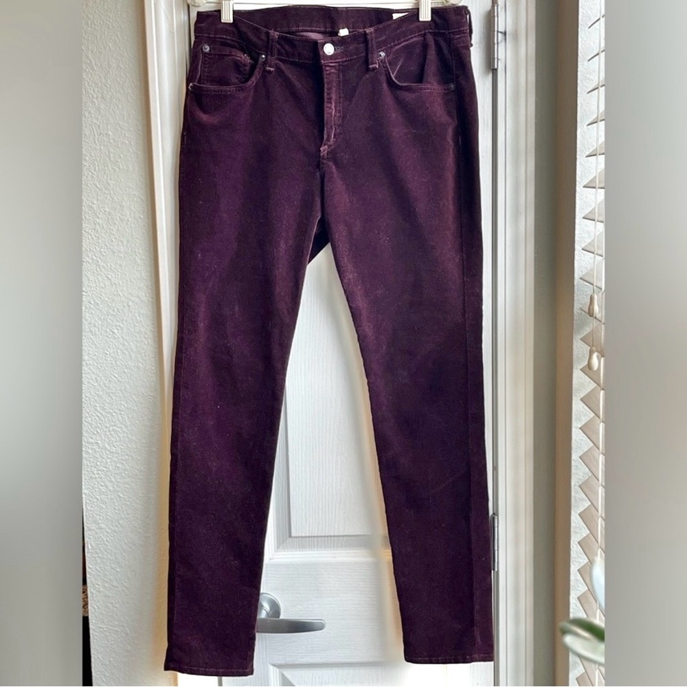 rag & bone Stretch Skinny Corduroy Pants Wine Burgundy Size 31 ✨